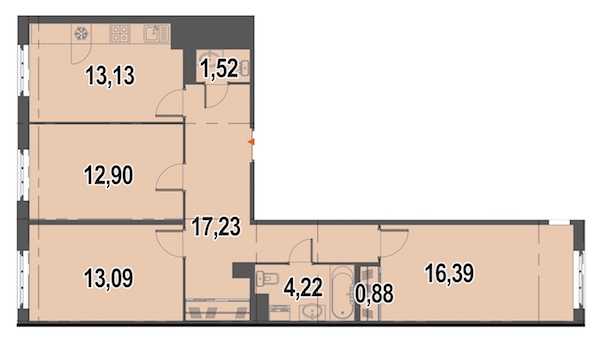 Трехкомнатная квартира в : площадь 80.2 м2 , этаж: 2 – купить в Санкт-Петербурге